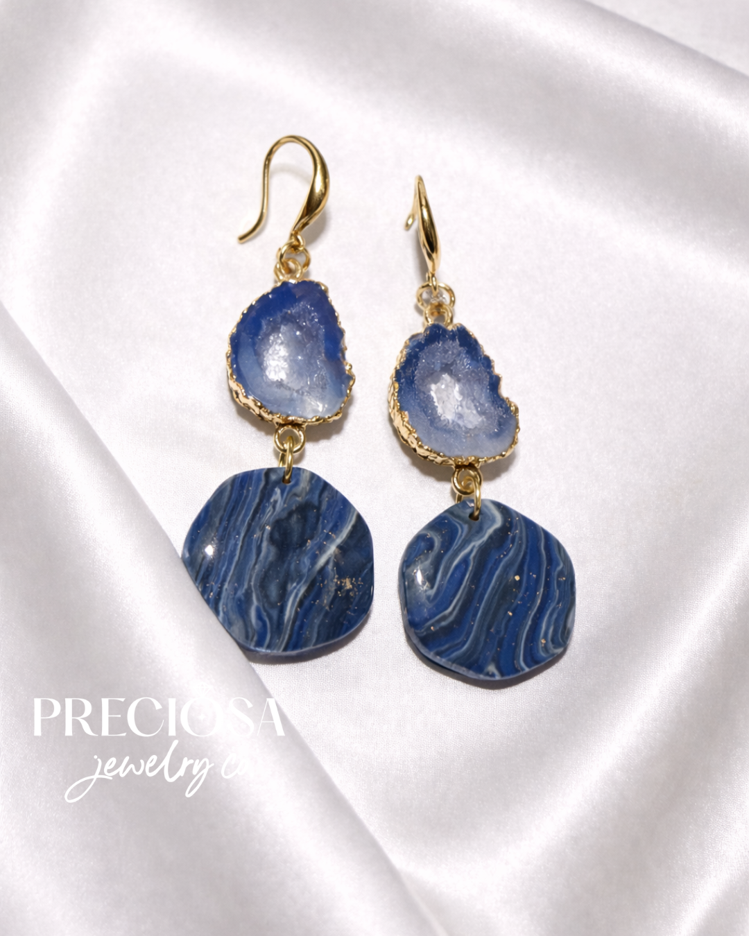 Sapphire Wave Geode - Preciosa Jewelry Co.